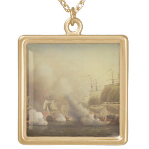 Action Off the Cape of Good Hope, March 9th, 1757 Gold Plated Necklace