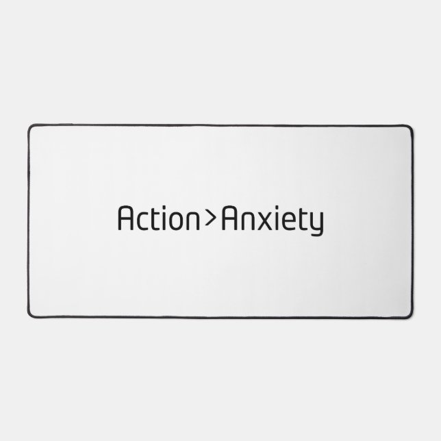 Action Over Anxiety Minimalist Large Desk Mat (Front)