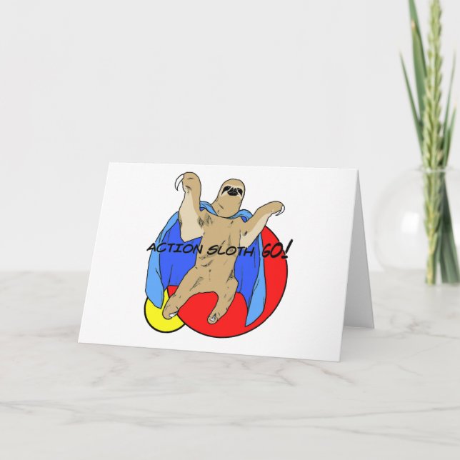 Action Sloth Colored Card (Front)