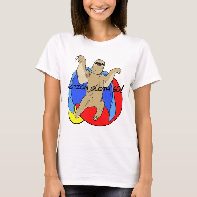 Action Sloth Colored T-Shirt (Front)