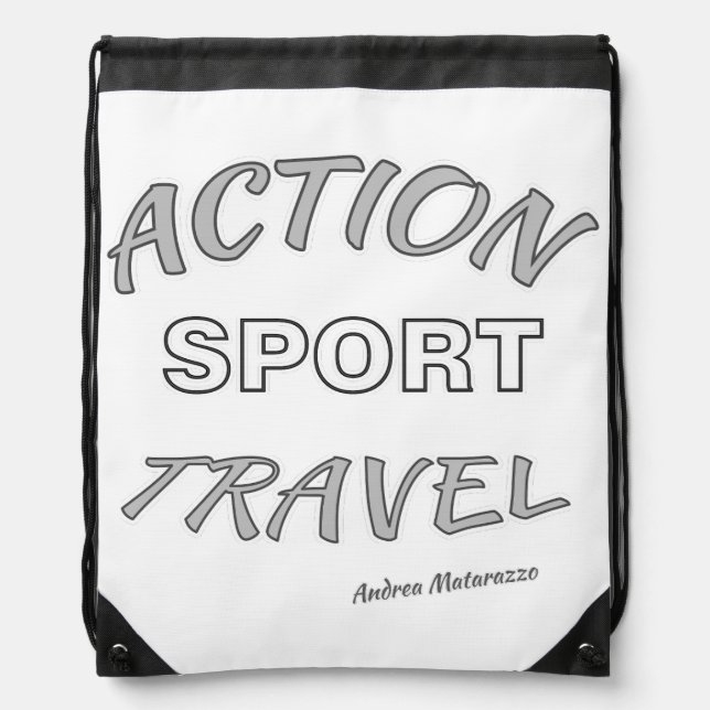 Action Sport Travel Drawstring Bag (Front)