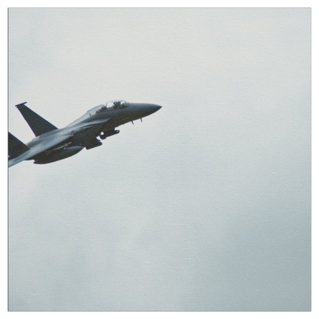 Action Themed, A Fighter Plane Turing In Clear Sky Fabric (Swatch)