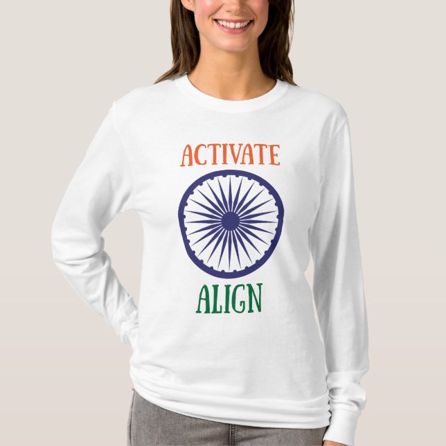 Activate & Align Ashoka Chakra T-Shirt (Front)