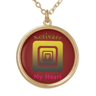 Activate My Heart Gold Plated Necklace