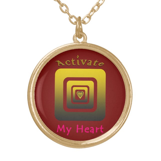 Activate My Heart Gold Plated Necklace (Front)