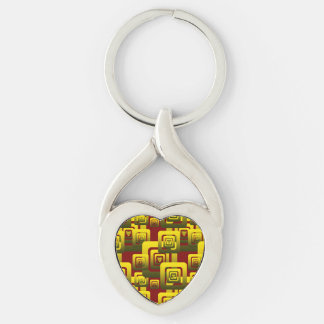 Activate My Heart Pattern Golden Keychain
