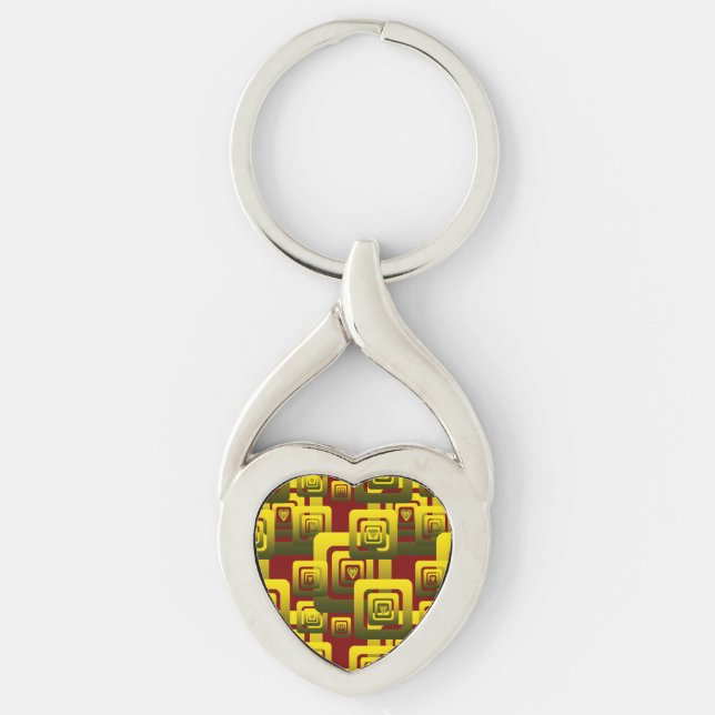 Activate My Heart Pattern Golden Keychain (Front)
