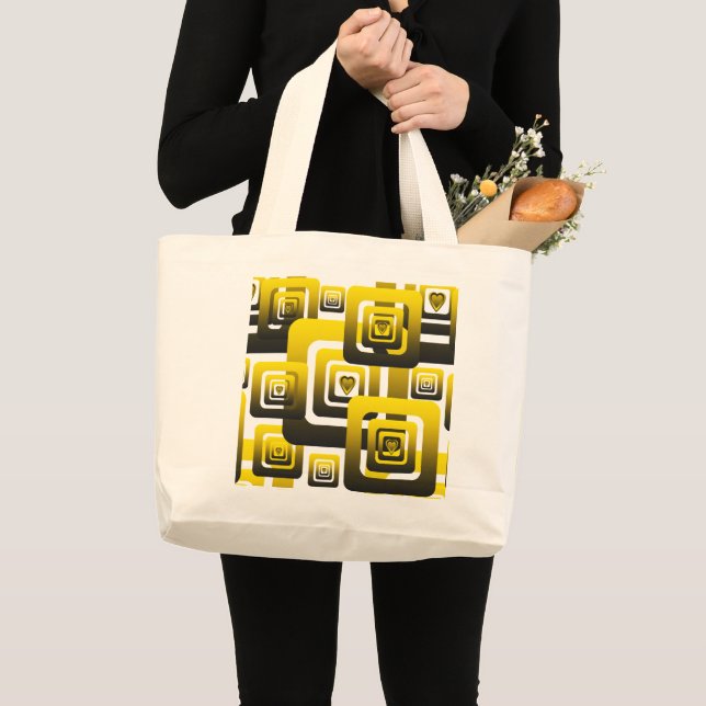Activate My Heart Pattern Large Tote Bag (Front (Product))
