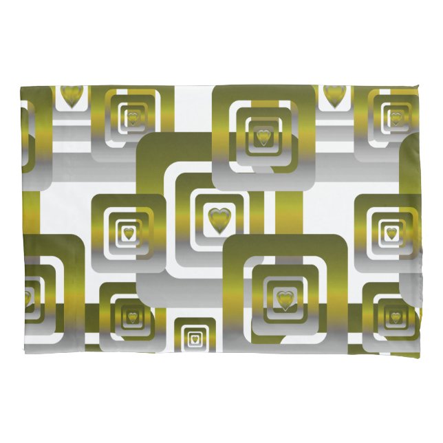 Activate My Heart Pattern Silver Pillow Case (Front)