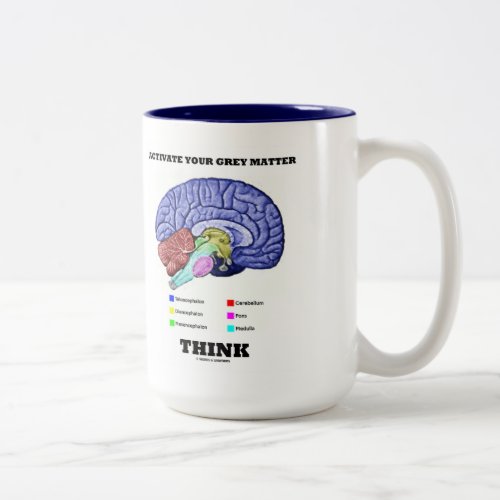Activate Your Grey Matter Think Anatomical Brain Two_Tone Coffee Mug