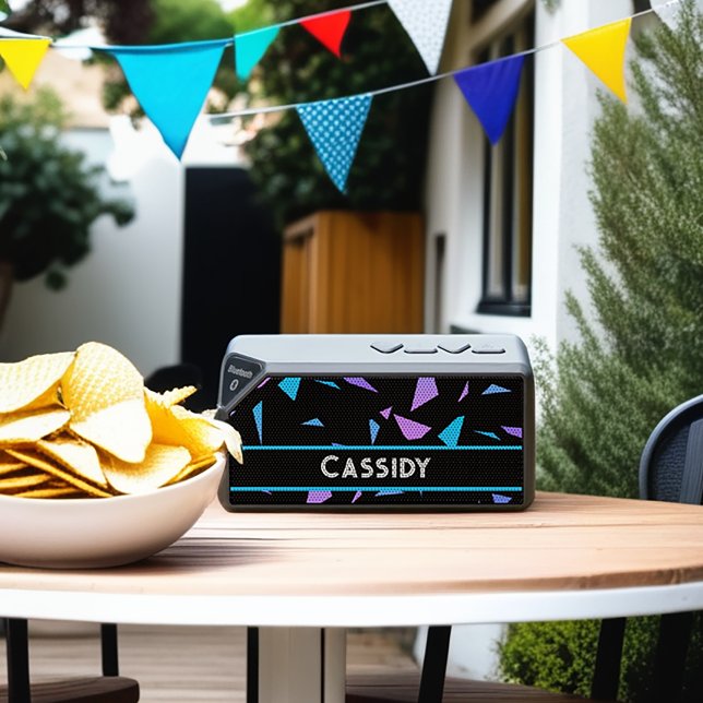 Active Abstract Geometric Pattern Name Bluetooth Speaker (Get a personal speaker to your personal music. Add it to your cart, now.)