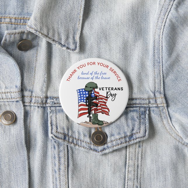 Active Duty or Retired Veteran Military Thank you Button (In Situ)