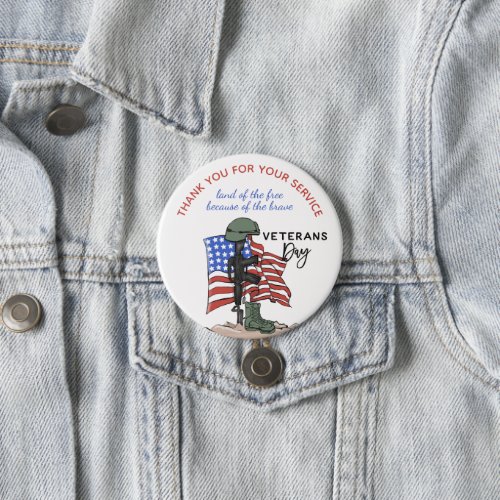 Active Duty or Retired Veteran Military Thank you Button