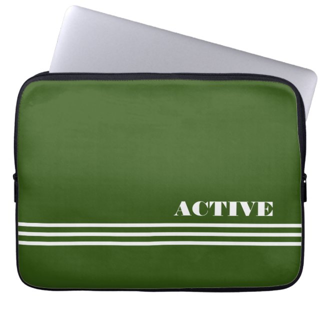 active green  laptop sleeve (Front)