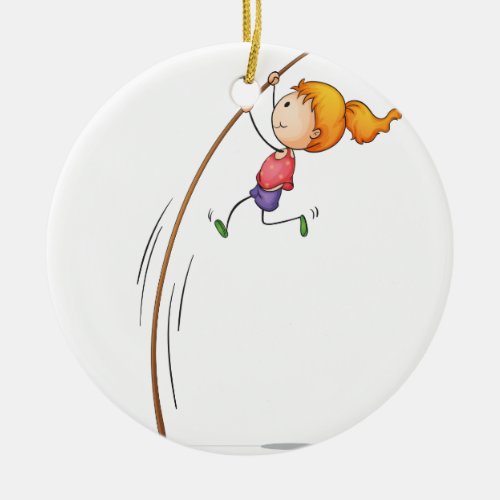 Active kid ceramic ornament