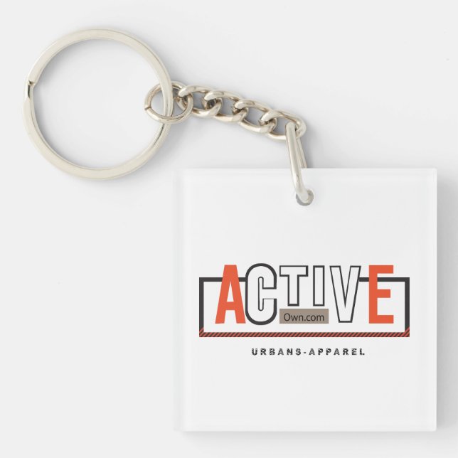 Active Mode On – Stay Fit Stay Moving Design Keychain (Front)