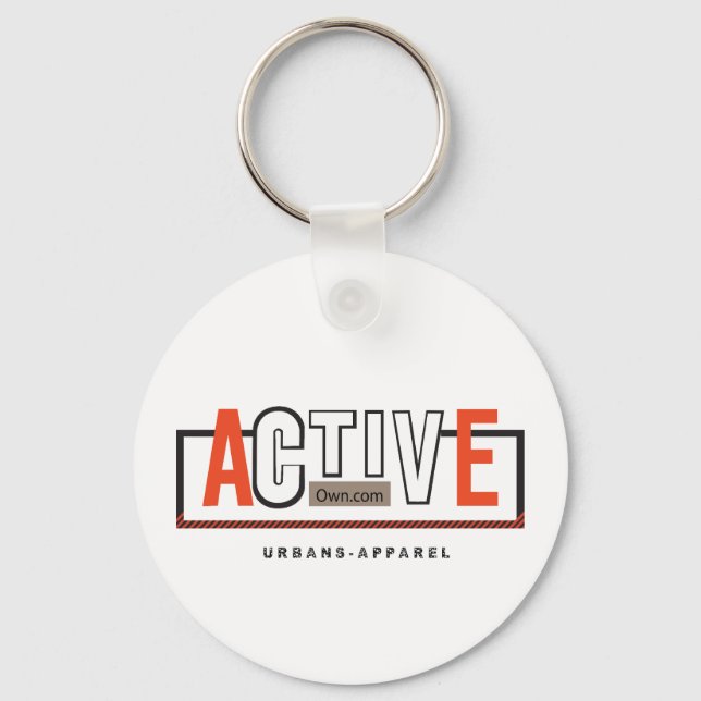 Active Mode On – Stay Fit Stay Moving Design Keychain (Front)