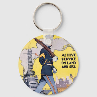 Active Service on Land and Sea Keychain