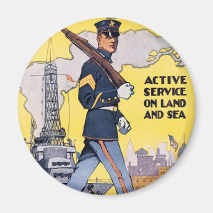 Active Service on Land and Sea Magnet