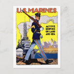 Active Service on Land and Sea Postcard