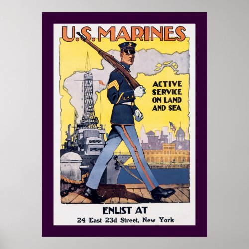 Active Service on Land and Sea Poster