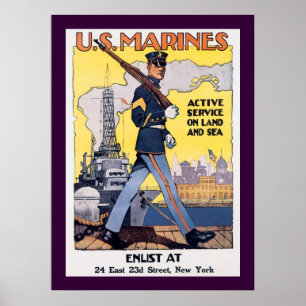 Active Service on Land and Sea Poster