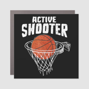 Active Shooter Basketball Lovers Men Women Basketb Car Magnet