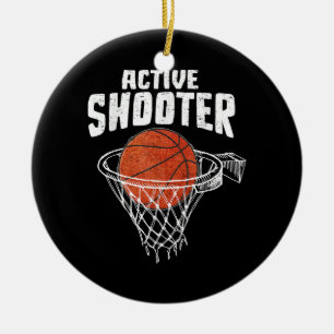 Active Shooter Basketball Lovers Men Women Basketb Ceramic Ornament