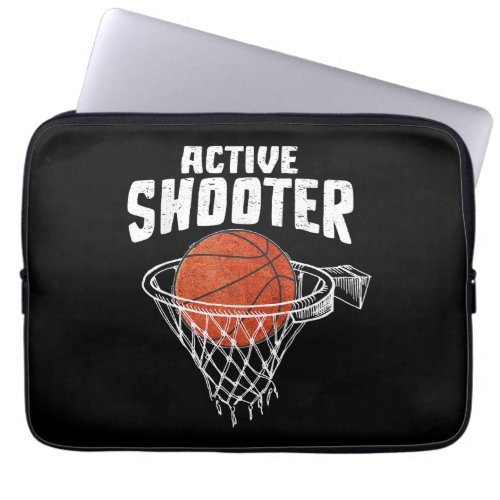 Active Shooter Basketball Lovers Men Women Basketb Laptop Sleeve