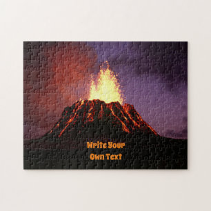 Active Volcano - Write Your Own Text Jigsaw Puzzle