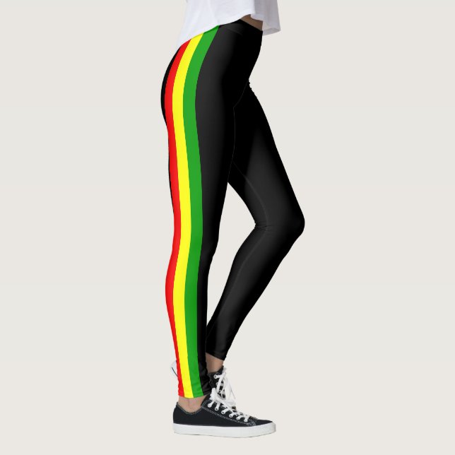 Activewear leggings with rasta stripes (Right)