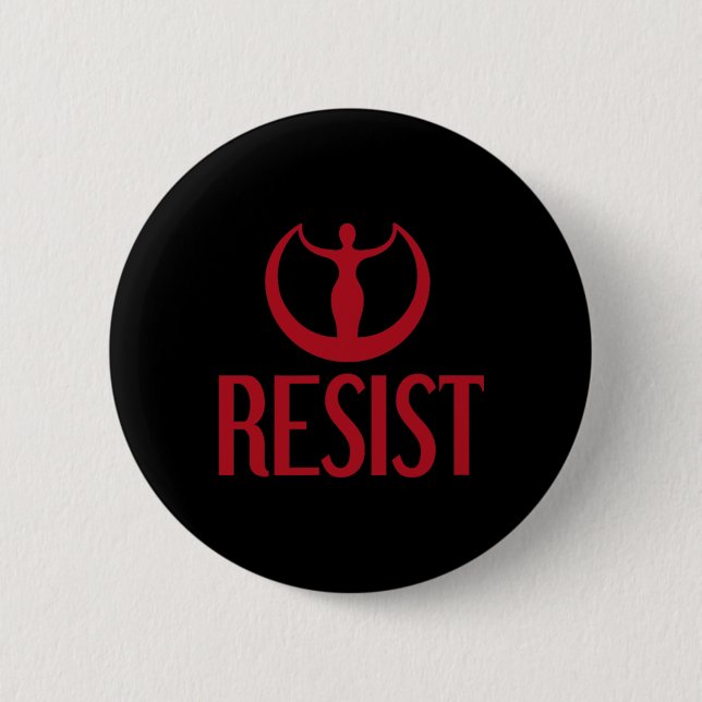 Activism Resist Goddess Astraea Logo Feminist Prid Button (Front)