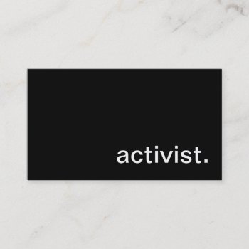 Activist Business Card by HolidayZazzle at Zazzle