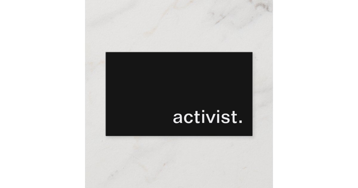 Activist Business Card | Zazzle