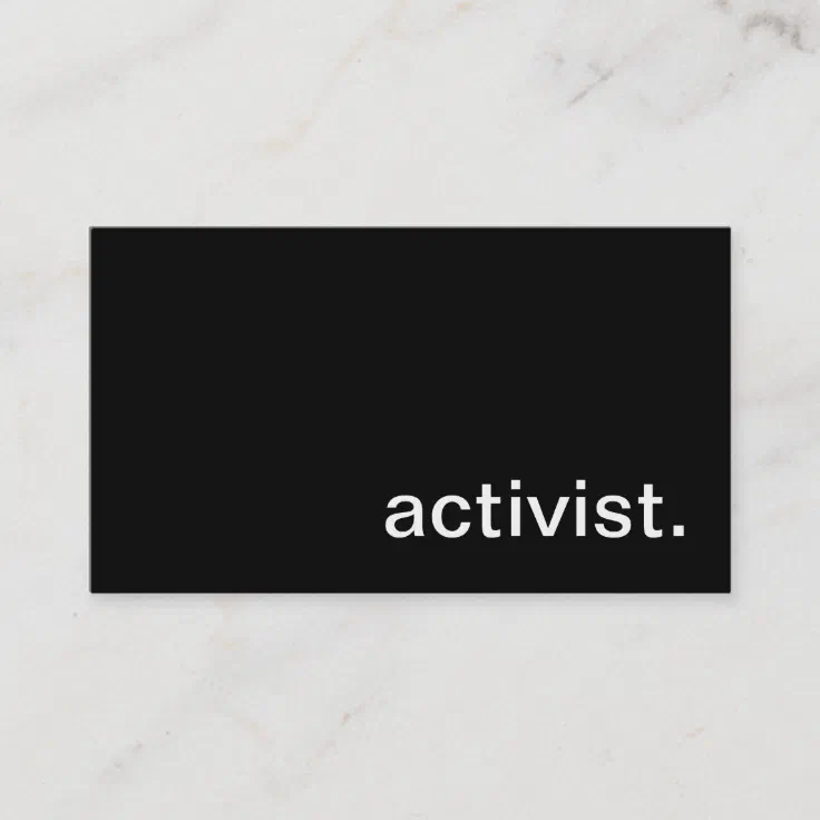 Activist Business Card | Zazzle