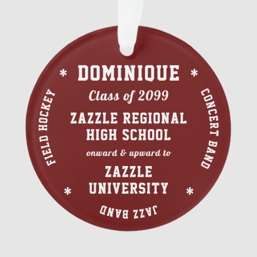 Activities  Schools Graduation Ornament