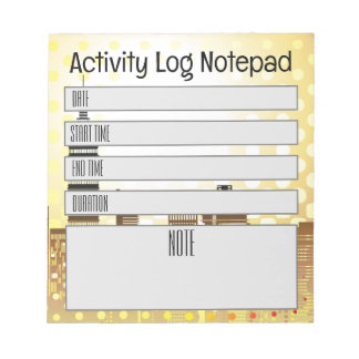 Activity Log Daily Task Time Record Notepad