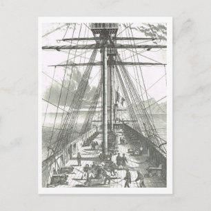 Activity on the foredeck 1800s postcard