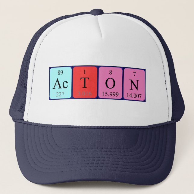 Acton periodic table name hat (Front)