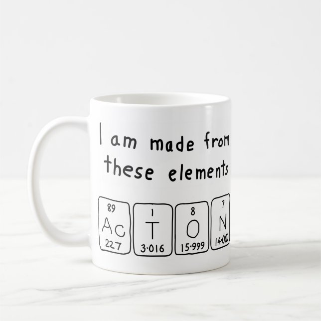 Acton periodic table name mug (Left)
