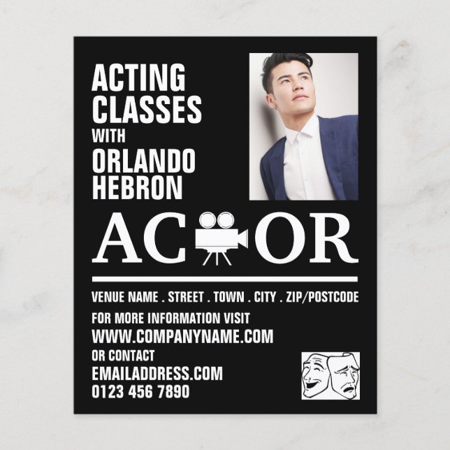 Actor, Acting Classes Advertising Flyer (Front)