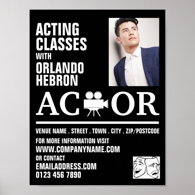 Actor, Acting Classes Advertising Poster (Front)