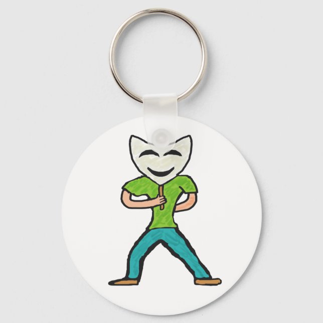 Actor Acting With Mask Keychain (Front)