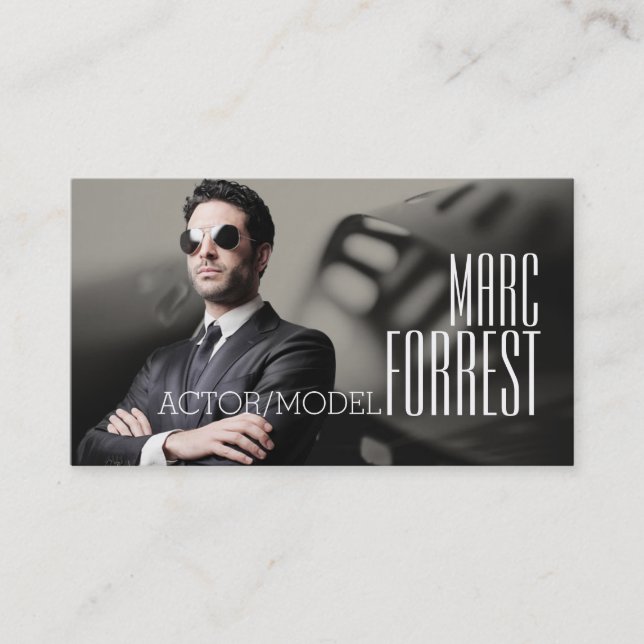 Actor Actress Model Headshot Filming Theater Business Card (Front)