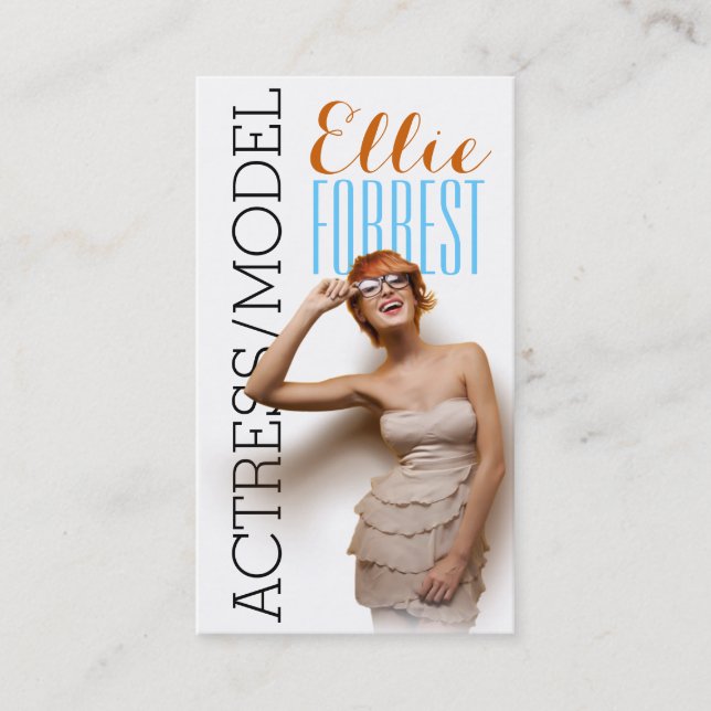 Actor Actress Model Headshot Filming Theater Business Card (Front)