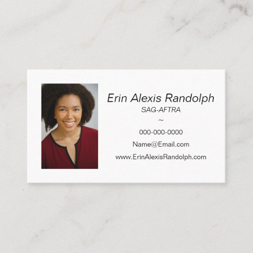 Actor and Actress Marketing Business Card