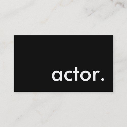 actor. business card