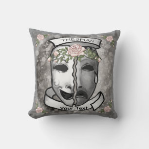 Actor Half Masks Throw Pillow