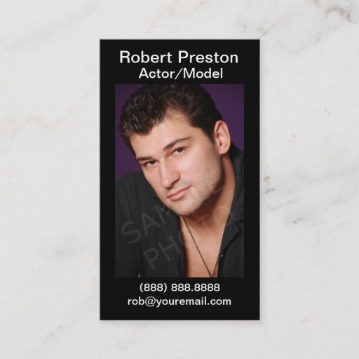 Customizable Actor Headshot Business Cards