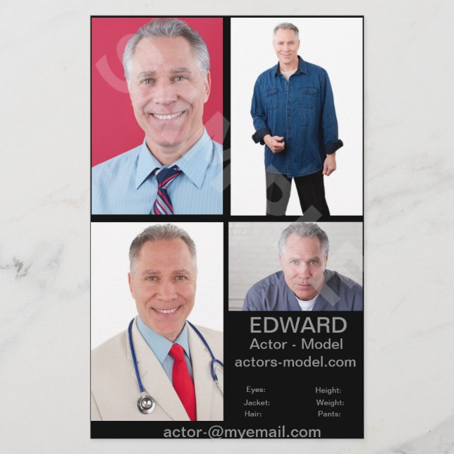 Actor Headshot Cards Flyer (Front)